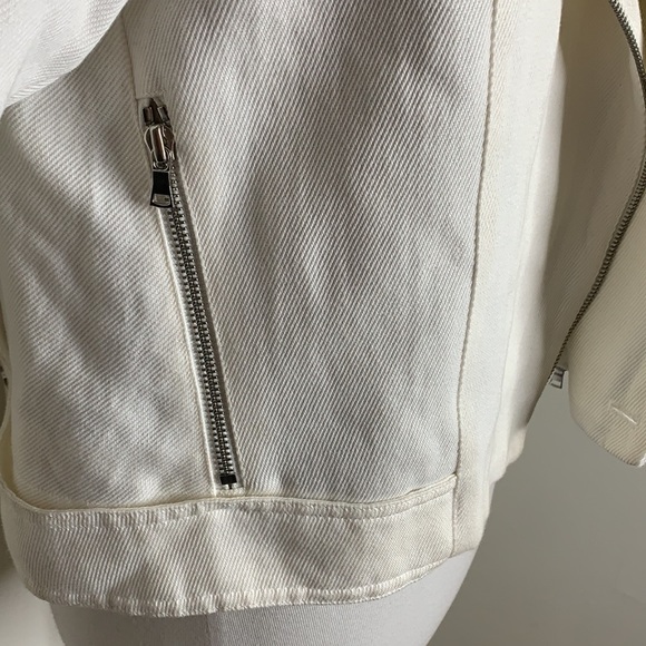 ROBERT RODRIGUEZ Black Leather Trim White Zipper Detail Jacket M - Picture 5 of 14